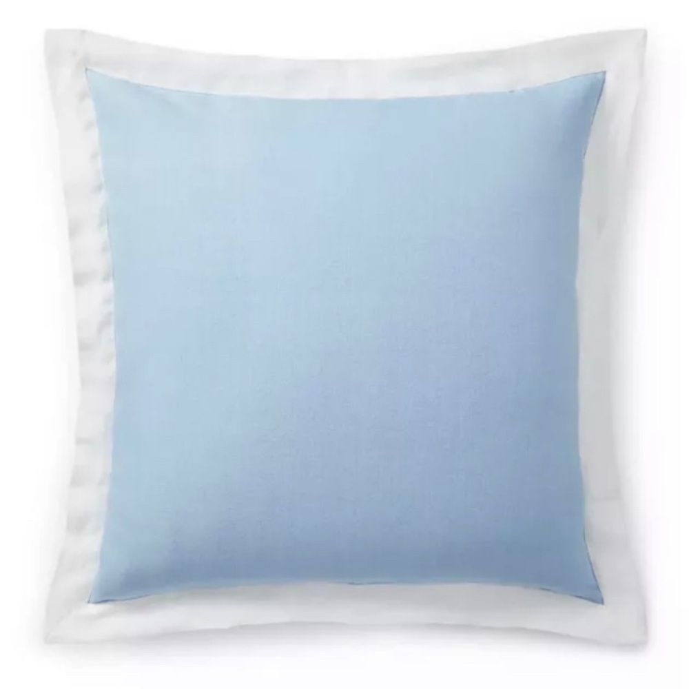 Ralph Lauren euro sham brand new blue linen with a white border - Picture 2 of 4